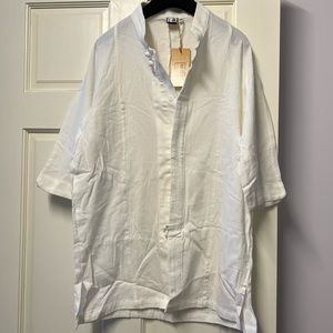 Zen style mens half sleeve bottom up cotton jacket size L